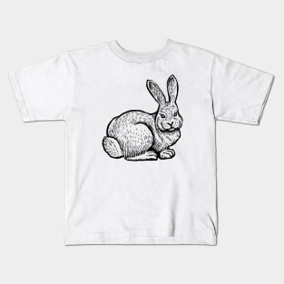 Rabbit Hand Drawn Kids T-Shirt